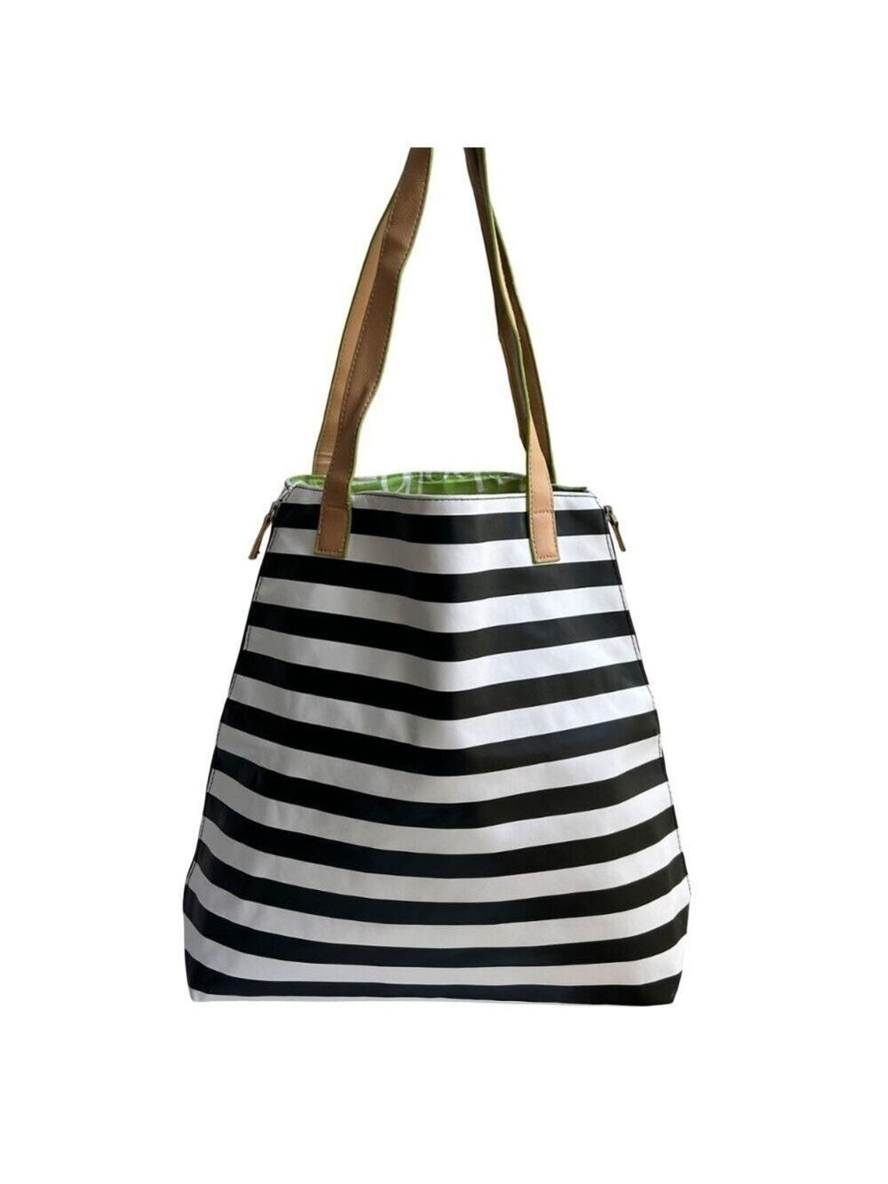 DSW Striped Zippered Sides Lined Tote Bag